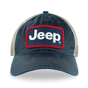 Jeep Premium Navy Waxed Chino Twill/Lightweight Khaki Mesh Patch Hat – Navy/Khaki