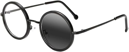 Miniatura 7 de SightPerk Lentes de lectura multifocales retro con marco redondo progresivo para mujer, fotocromático de transición UV400, lentes de sol