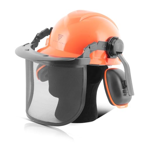 STAHLWERK FH-100 ST Forsthelm mit Visier und Gehörschutz EN397 EN352 EN1731 Schutzhelm | Sicherheitshelm | Kopfschutz | Arbeitshelm mit Gesichtsschutz | PSA für Agrar- Forst- und Baugewerbe