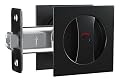 goldenwarm Black Pocket Door Hardware with Indicator, Contemporary Pocket Door Lock, Matte Black Privacy Square Pocket Door Hardware for Bathroom(1 Pack)