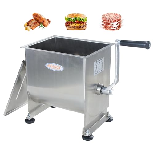 Hakka Mixeur à Viande Professionnel d'une Capacité de 10 L, Mélangeur de Viande Mixeur à Saucisses et à Farce Manuel (7 kg Max. de Viande), Sans Boîte de...