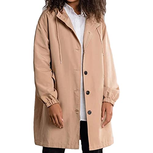 Trenchs légers à capuche pour femme veste extérieure pour balades et loisirs