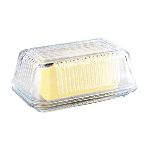 Tablecraft Ribbed Glass Butter Dish #TOP26