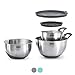 Dash Stainless Steel Set Mixing Bowls, 1.5 Quart, 3 Quart, 5 Quart, Grey