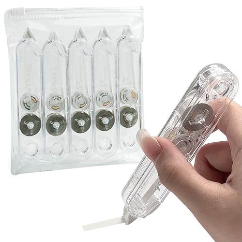 Zinmilin 5 Pack Correction Tape, Correction Types Pen Correction Tape Pens Transparent Color Pen Type