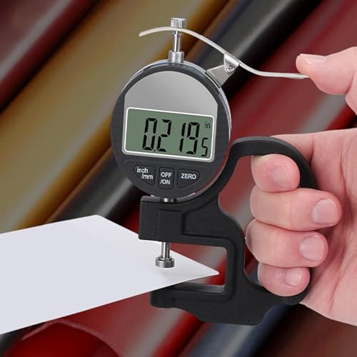 Image of Digital Thickness Gauge 0-12.7mm / 0.5 Inch Electronic Micrometer with Large LCD Display, 0.001mm High Precision, Inch /Metric Conversion (0.001 MM 0 to 12.7mm)