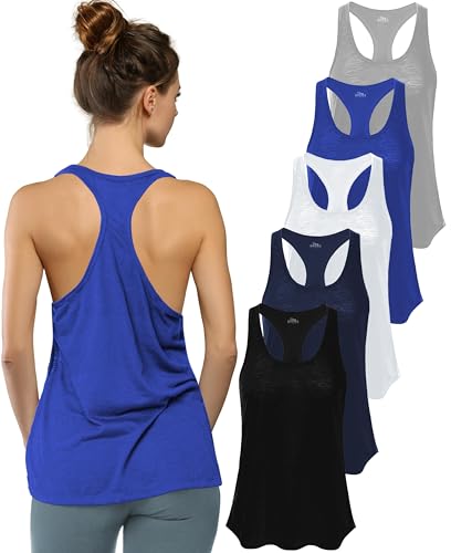 Image of Sexy Basics Women's Everyday Flowy Burnout Slub Racer Back Tanks | Active Workout Tops | Multi Packs & Colors