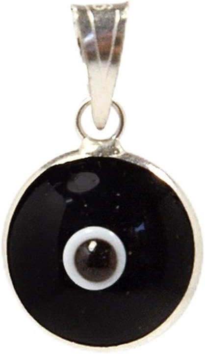 MIZZE Made for Luck Authentic 925 Sterling Silver 10 MM Round Glass Evil Eye Charm Turkish Protection Pendant DIY - 14 Colors to Choose from