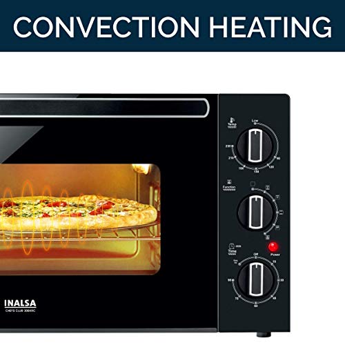 Inalsa Otg Oven For Kitchen 30 Ltr-1500W Cake Baking Oven Toaster Grill With Rotisserie Convention|Double Glass Door|Cool Touch Handle|Temperature & Timer Control,2 Yr Warranty-Eurochef30Bkrc, Black - Image 5