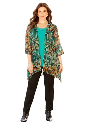 Catherines Women's Plus Size Seasonless Cascade wrap