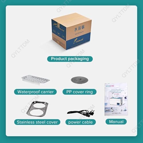 Digital Thermostatic Lab Water Bath Heater, Precise 0.01℃ Temperature Control, Scientific Electric Water Bath with Digital Display & Protective Lid for Research and Experiments