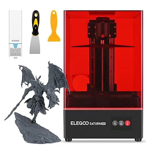 ELEGOO Saturn 8K 3D Printer with 10" LCD Screen Matrix UV Light Source and Tempered Glass Film Printing Size 219mm*123mm*210mm