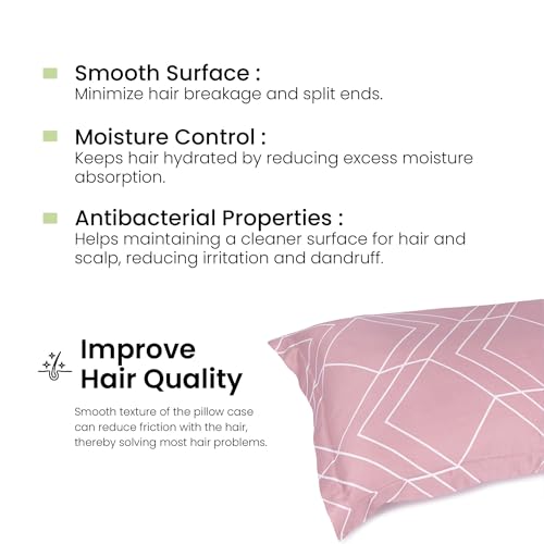 Image of Mush Bamboo Printed Pillow Cover Set of 2 | 100% Bamboo Pillow Cover for Hair and Skin | 300 TC | Breathable, Silky Soft and Envelope Pillowcases | 17 inchx27 inch Geometric Print, Lavender
