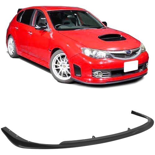 GT-Speed Compatible with/Replacement for Front Bumper Lip, CS1 Style PU Front Lip Spoiler Black, Fits 2008 2009 2010 Subaru Impreza WRX STi Hatchback 5-Door Wagon
