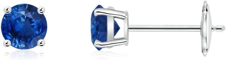 ANGARA - Women's Stud Earrings in 14K Solid Gold | Round Gemstone Earrings | Birthday, Anniversary Jewelry