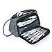 Produktbild Federmäppchen - WENTS Federtaschen Mäppchen Große Kapazität Kosmetiktasche Durable Bleistift Beutel Halter Make-up Tasche mit HalterSchreibwaren Veranstalter für Schule & Büro 20 x 11,5 x 8 cm (Grau)
