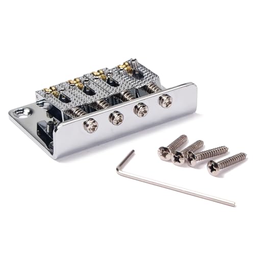 Hard-Tail Roller Bridge 4 String Guitar Bridge Roller Hardtail Bridge Top Load Guitar Bridge Roller Saddles For Cigar Box Guitar
