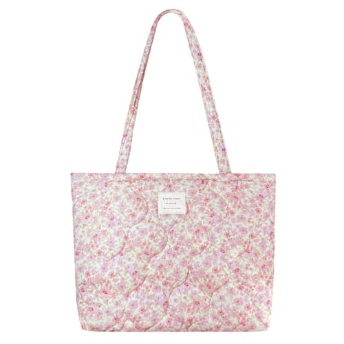 Image of Sunwel Fashion Top Zipper Floral Quilted Bag Small Tote Bag for Women