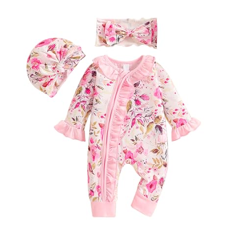 Image of Abbence Preemie Newborn Baby Girl Romper 3-Piece Set