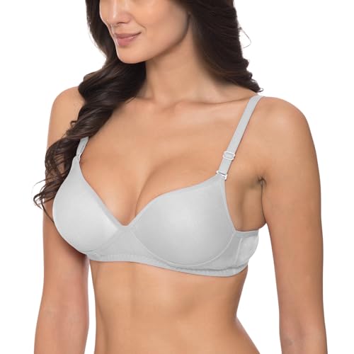 Image of Komli - Heavily Padded Push-Up Bra - Cotton Rich - Balconette - 3 /4th Coverage, Seamless, Wireless, Multiway Straps - T-Shirt Bra (Pack of 2)
