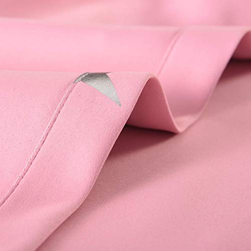 Anjee Girls Bedroom Pink Blackout Curtains Silver Star Curtains for Nursery Kids Room Darkening Thermal Insulated Window Curtains 52 x 84 Inches Each, 2 Panels
