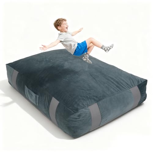 GYMMALL Crash Sensory Pad 4x3 Pads for Kids Sensory with Extra 5cm EPE Mat for Enhanced Safety Soft Foam Blocks with Washable Cover Crash Mat for Autistic Children Toddlers Gymnastics & Therapy