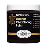 FurnitureClinic Leather Re-Coloring Balm | Non Toxic Leather Color Restorer for Furniture | 16 Colors of Leather Repair Cream (Dark Brown), 8.5 fl oz