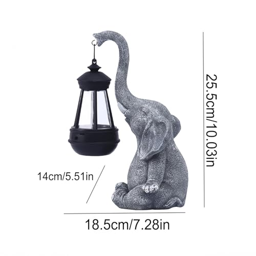 Statue d'éléphant à énergie solaire et éclairage extérieur de cour