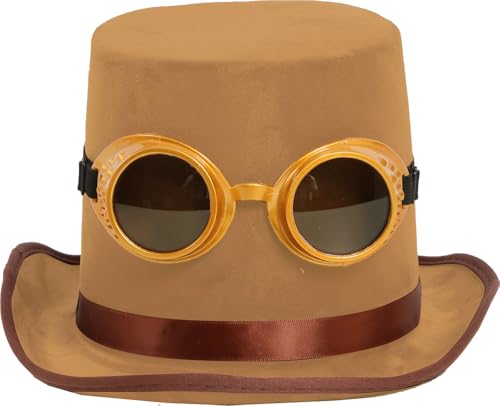 Cylindre Steampunk Guirca Accessoire Chapeau Haut de Forme Marron Taille Unique