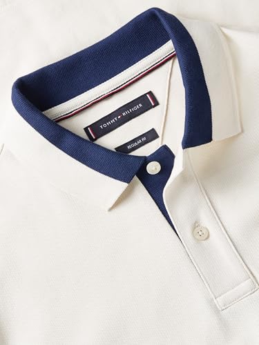 Image of Tommy Hilfiger Men's Short Sleeve Casual Polo Shirts in Regular Fit with Stretch and Contrast Collar Designs