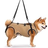 ACDOK Dog Lift Harness Full Body Support & Recovery Sling Pet Lift Vest Mesh Adjustable Straps with Handle for Old, Joint Injuries, Arthritis,Disabled Dogs Walk (Khaki, Medium)
