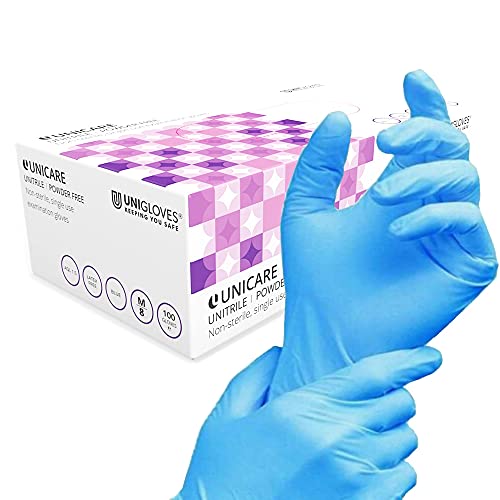 Unigloves Unitrile GS0054 Medical Grade Examination Gloves - Powder and Latex Free Disposable...