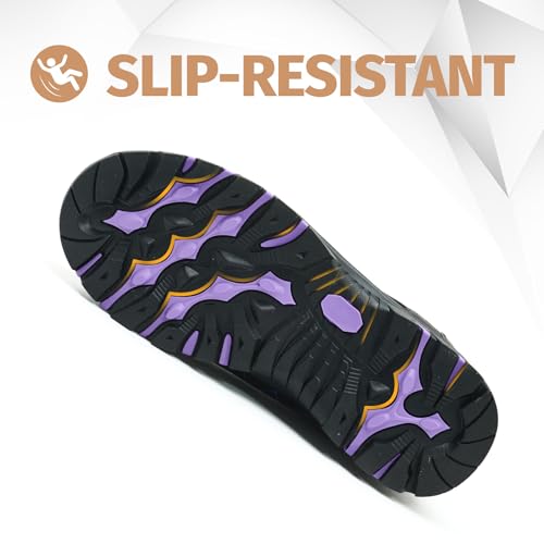 Image of LANSNBO Waterproof Steel Toe Boots for Women Wide Width Non Slip Work Shoes Lightweight Slip Resistant Safety Toe Sneakers Indestructible Construction Composite Toe Footwear