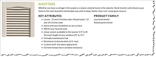 Shutters, Raised Panel Shutters, Standard Raised Panel Exterior Vinyl Window Shutters, Black, (1 Pair = 2pcs) 14.5"W x 48"H - 3