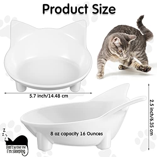 Zubebe 6 Pcs Cat Bowls Non Slip Cat Food Bowl Pet Food Bowls Stress Relief Of Whisker Fatigue Shallow Cat Water Bowl For Puppy Cats Small Animals (Black, White, Gray) #TOP1