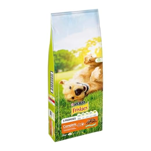 Purina Friskies Complete Pienso para Perro, 5 Promises Pollo y Buey con Verduras, 15Kg