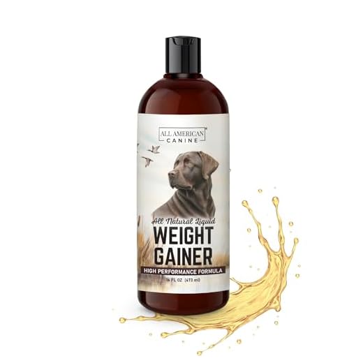 All American Canine Dog Weight Gainer Liquid – High Calorie Dog Food Supplement for Rapid Weight Gain, Mass, and Recovery – Appetite Stimulant – 60 Servings