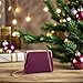 Cute Small Coin Purse & Credit Card Holder for Women Fashion Crossbody Chain Wallet Leather Coin Pouch Change Purse for Cash Key (Magenta)