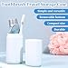 White Travel Toothbrush Case with Cup, Travel Toothbrush Holder Portable Compact Toothpaste Cover Container Toothbrushs Holder with Mouthwash Cup Detachable Bottom Holders for Traveling School Home