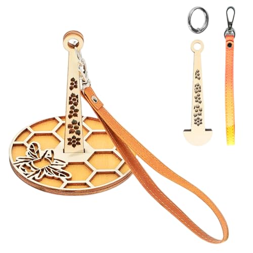 Image of Portable Wrist Yarn Holder with Leather Strap,Yarn Storage Spinner for Bee | Knitting and Crocheting Craft Tool