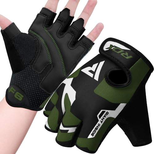RDX Guantes Gimnasio Levantamiento de Pesas, Antideslizante Acolc...