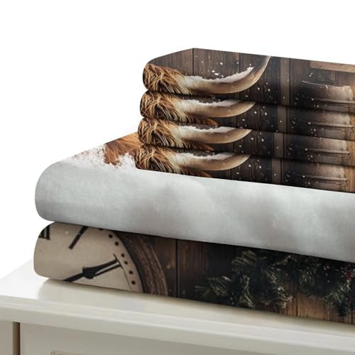 Housse de couette Noël 3D imprimé drap de couette microfibre léger lavable machine - 7