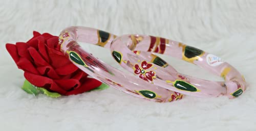 Image of NMII Glass with Zircon Gemstone and Glitter Kada Set For Women and Girls