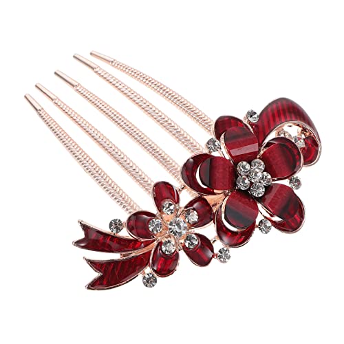 DECORNIJIA 水晶装飾付きブライダルヘアコーム 結婚式用髪飾り 優雅なデザイ