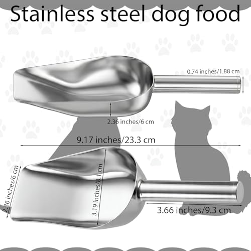 Cuchara para comida de perro y gato de acero inoxidable miniatura 2