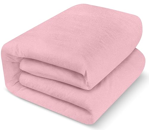 Image of Utopia Bedding Waterproof Mattress Protector, Premium Terry Mattress Cover 200 GSM, Breathable, Fitted Style with Stretchable Pockets (Pink, Crib)