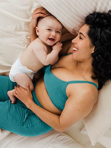 Image of Kindred Bravely Sublime Sleep Pumping Bra Hands Free, Adjustable Pumping & Nursing Bra with EasyClip for All Breast Pumps (Bright Teal, Large Busty)