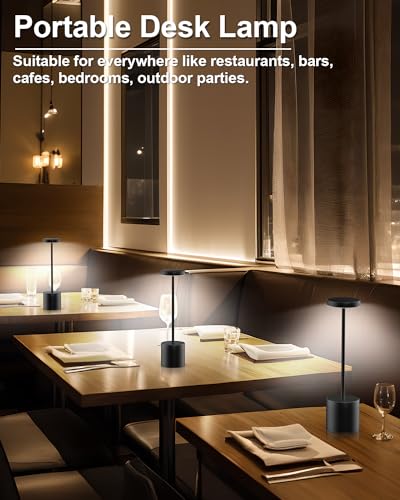 Swinerton 9062S Cordless Table Lamp Set Of 2, Rechargeable 5000Mah Battery Powered Outdoor Table Lamps thumb #1