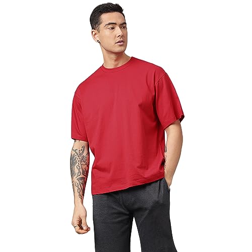 Image of Free Authority Loose Fit Solid Black Tshirt for Men