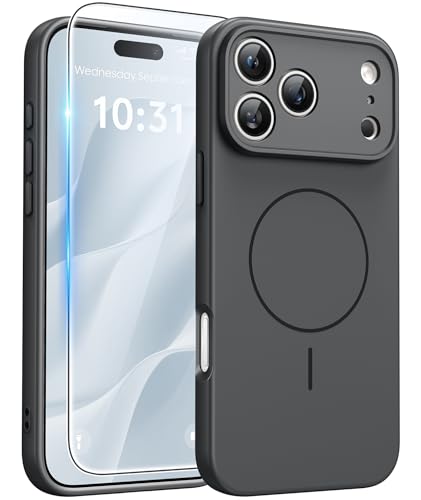 Image of FNTCASE for iPhone 17 Pro Case: [Compatible with Magsafe] Integrated Silicone Phone Cases with [Full Camera Protection] [Screen Protector] Military Grade Shockproof Protective Cover - Full Gray